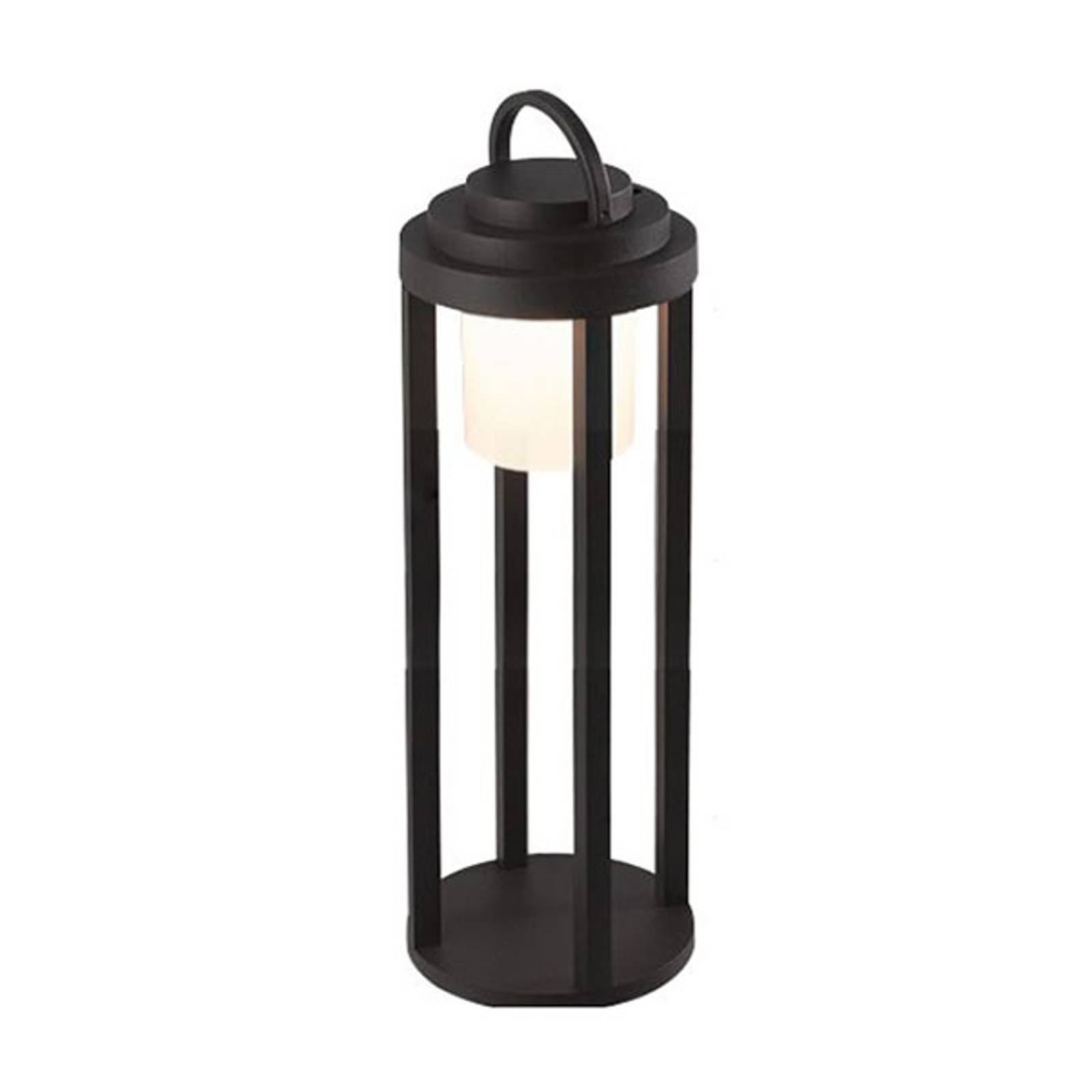 LED-ulkovalaisin Kalimnos, musta, akku, 50 cm