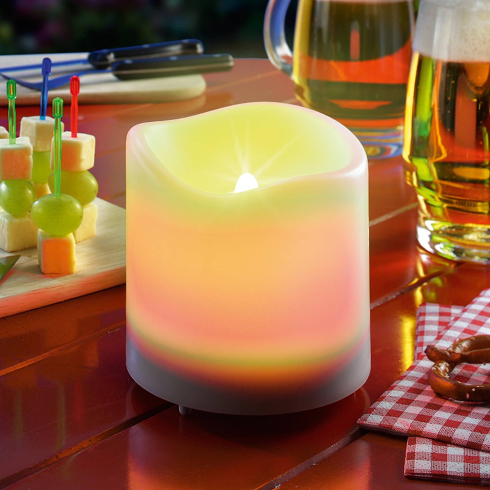 Valkoinen Candle Light -LED-kynttilä aurinkokenno