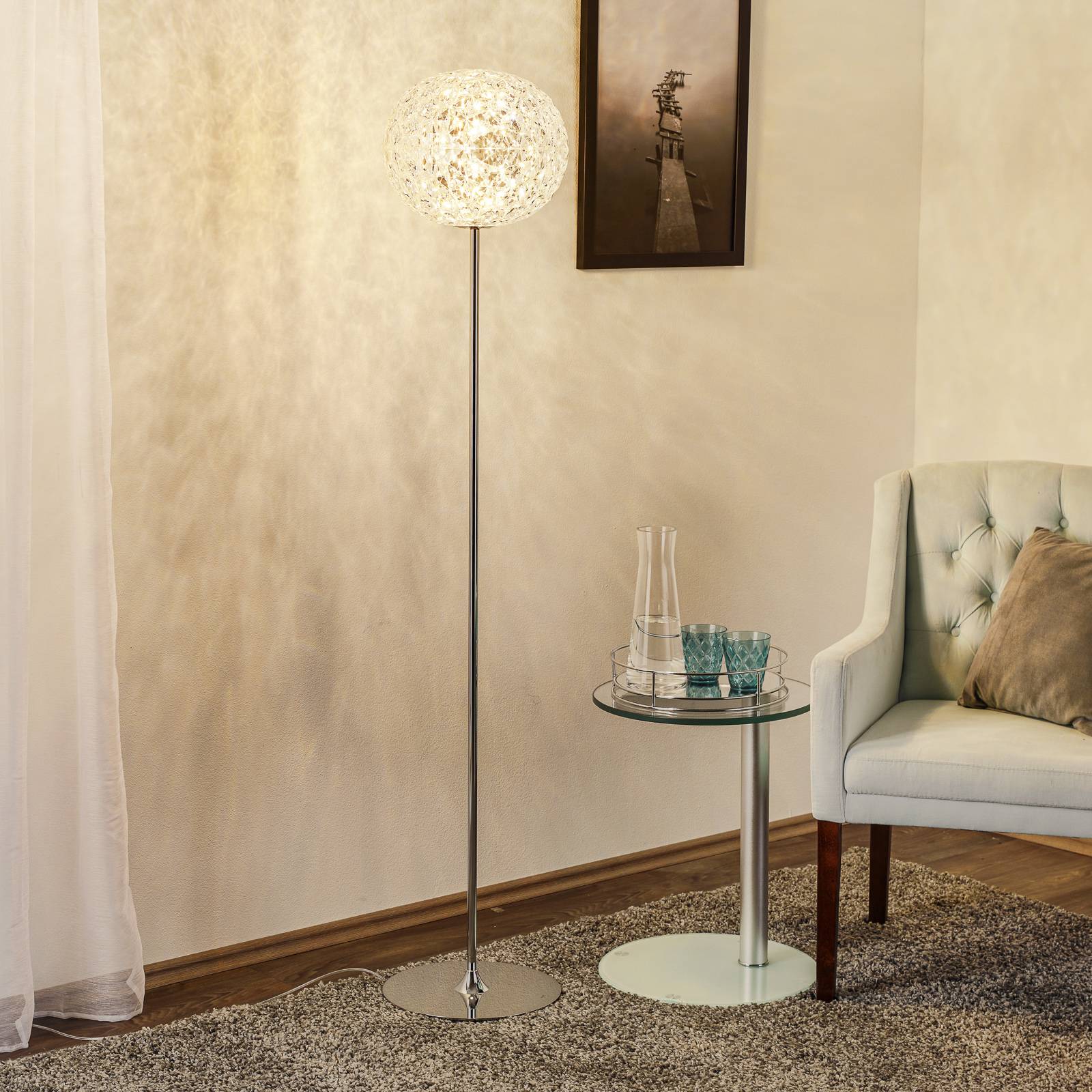 Kartell Planet -LED-lattiavalo 160 cm, kirkas