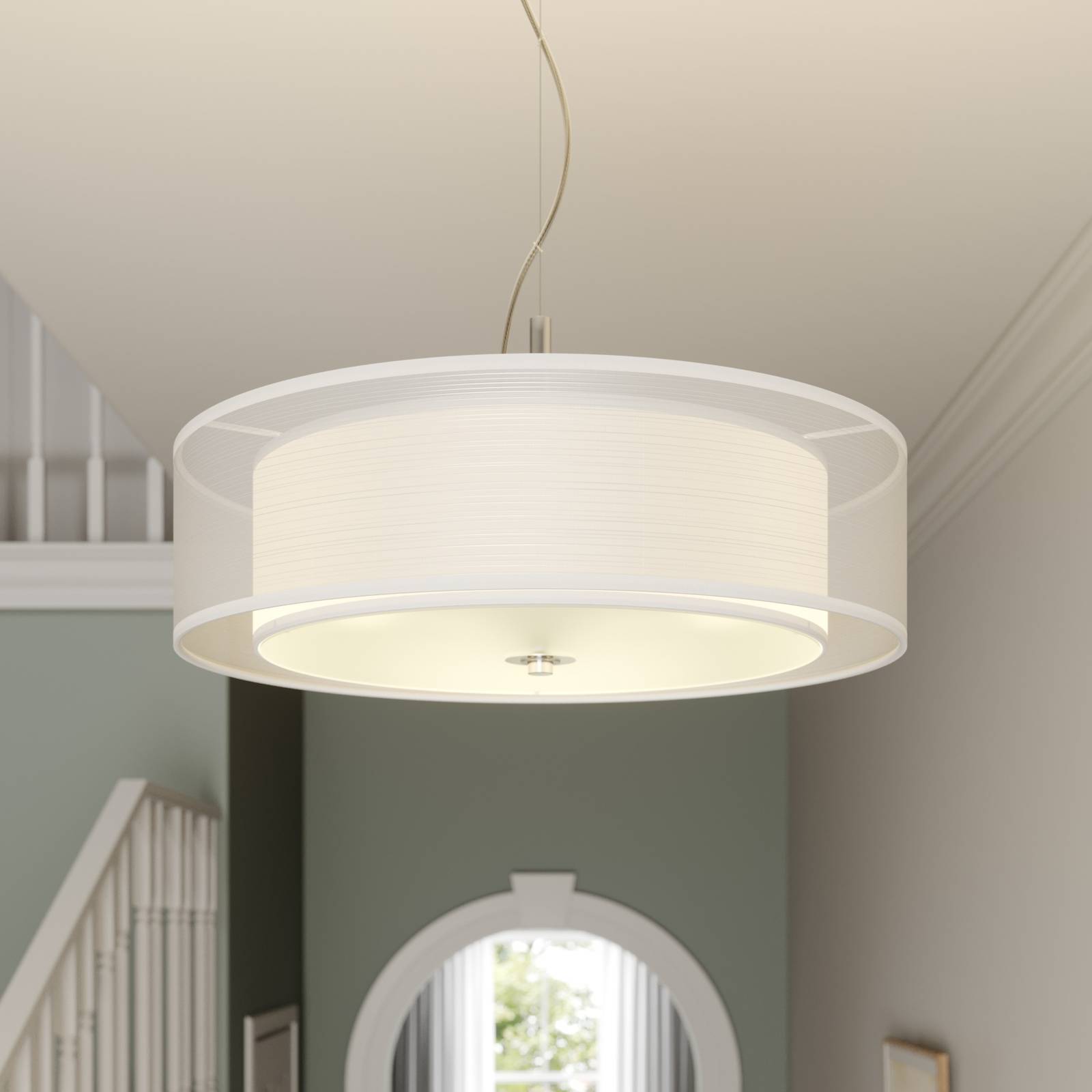 Tekstiiliriippuvalaisin Pikka, E27-LED-lamput