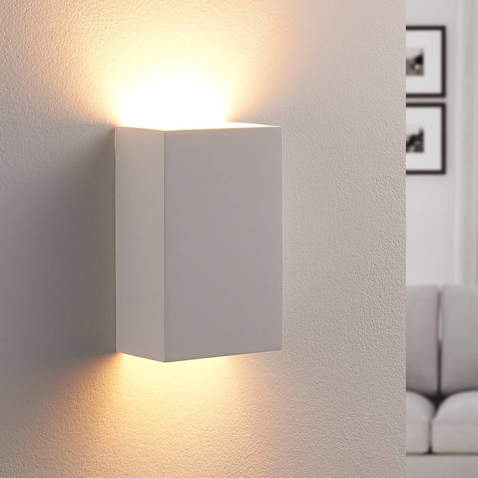Colja - kulmikas LED-seinävalaisin, kipsiä