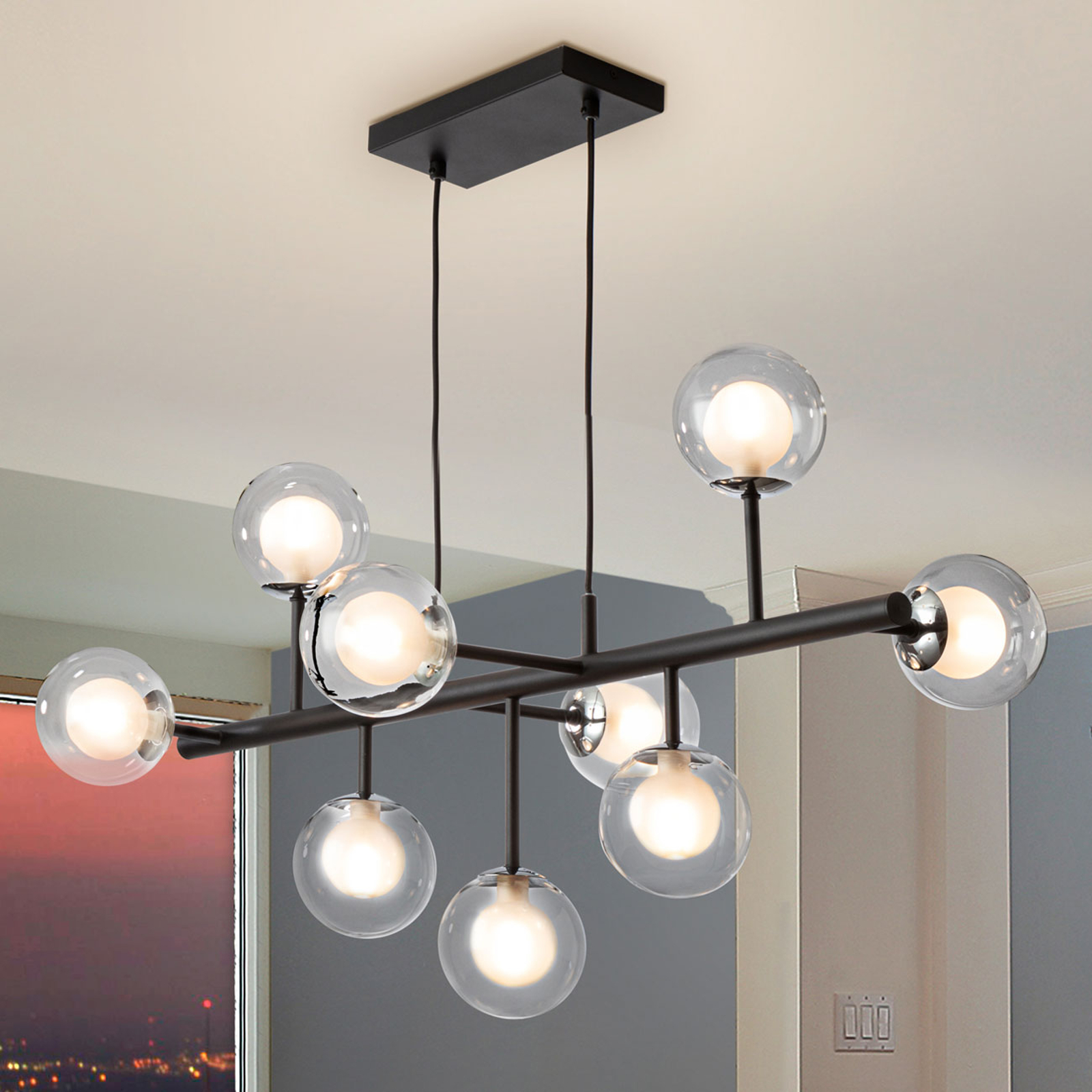 LED-riippuvalaisin Altais 9-lamp. ei himmennettävä