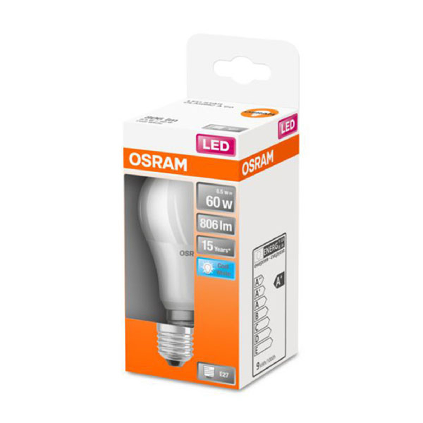 OSRAM-LED-lamppu E27 8,5W 840 Star A60, matta