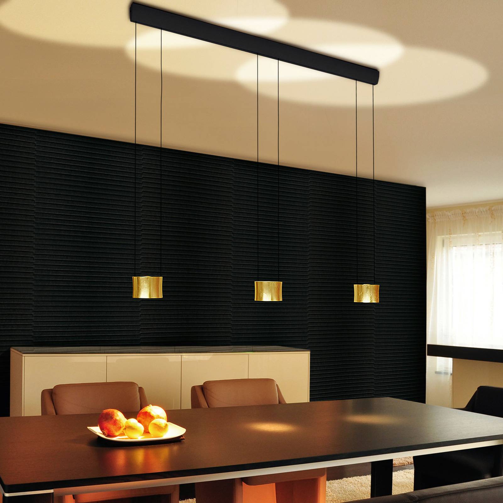 BANKAMP Impulse -LED-riippuvalaisin 3-lamp. kulta