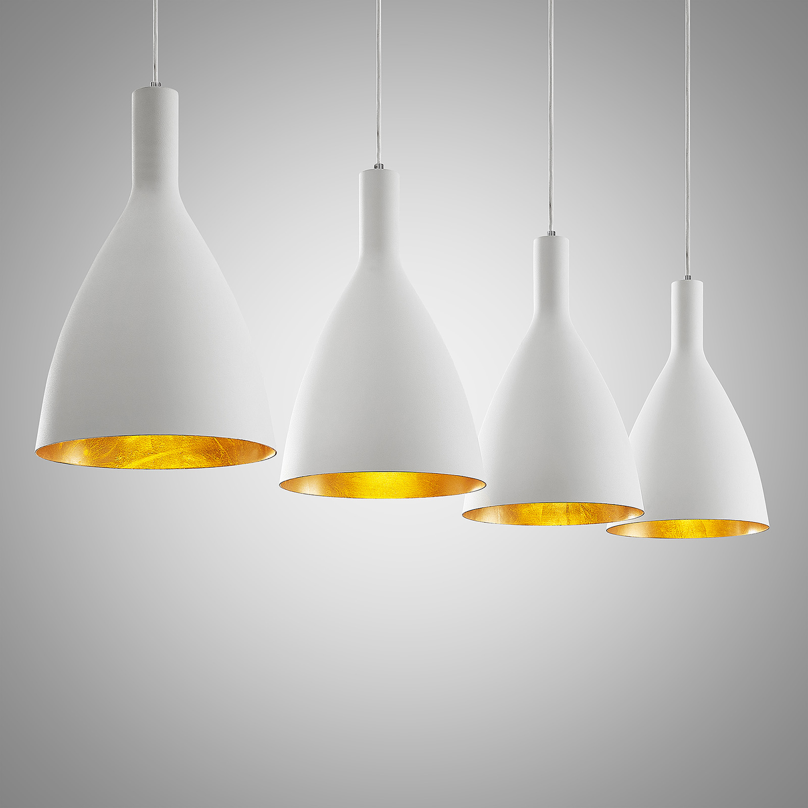 Arcchio Arthuria -riippuvalo, 4-lamp., valkoinen