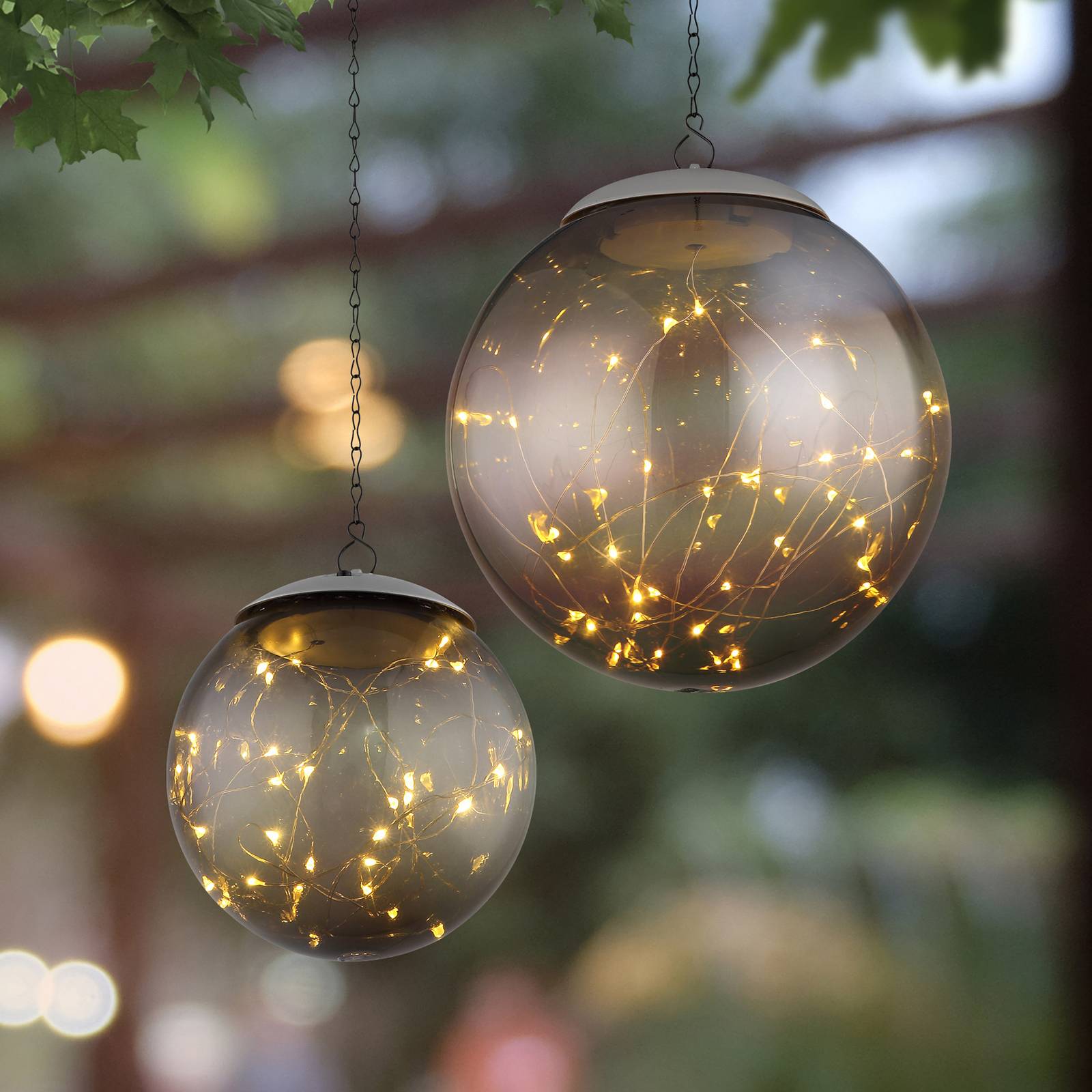 Aurinkokäyttöinen LED-riippuvalaisin, Ø 20 cm