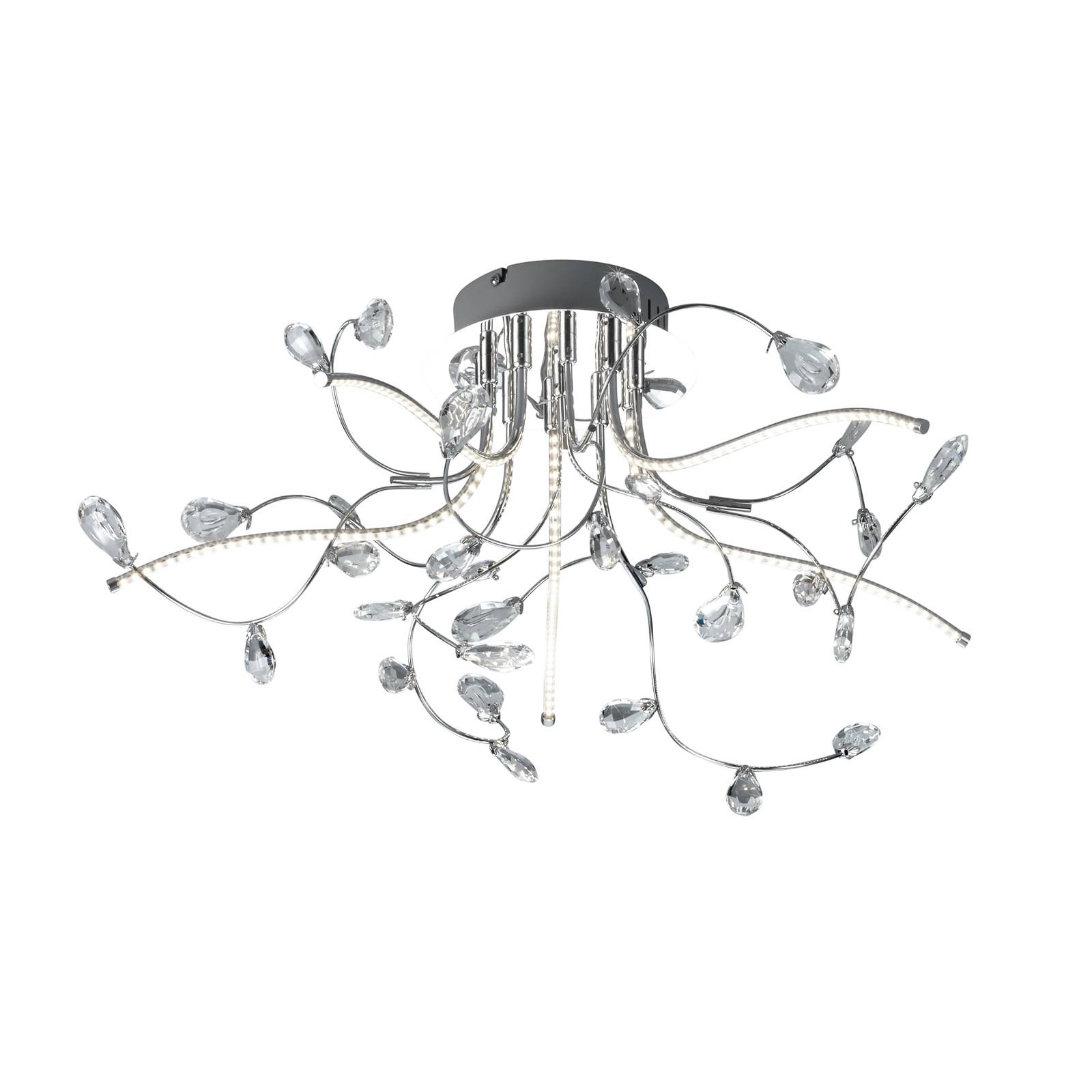 Krominkiiltävä LED-kattovalaisin Crystal, 54 cm