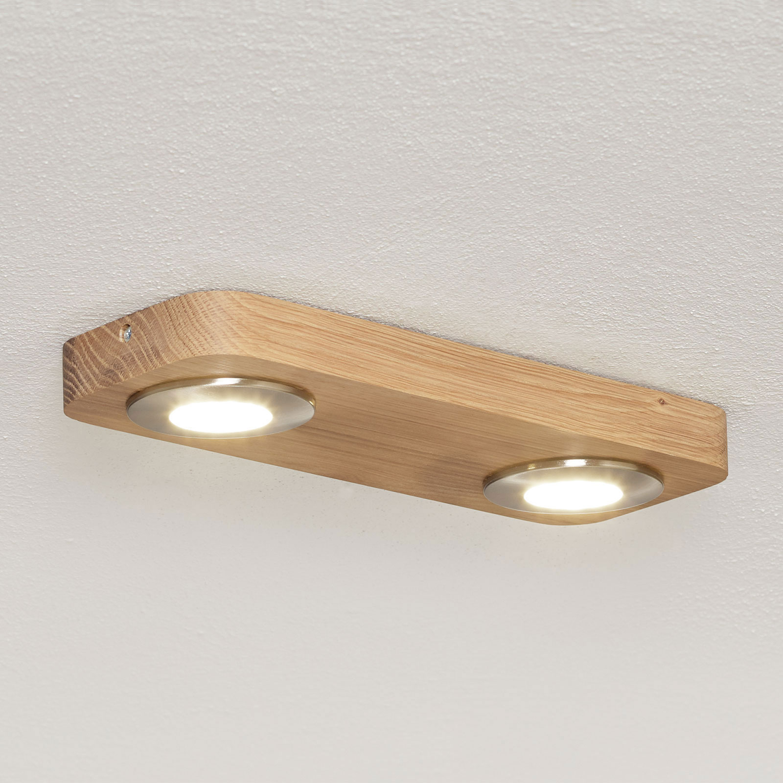 LED-kattolamppu Sunniva, luontoilmeinen puudesign