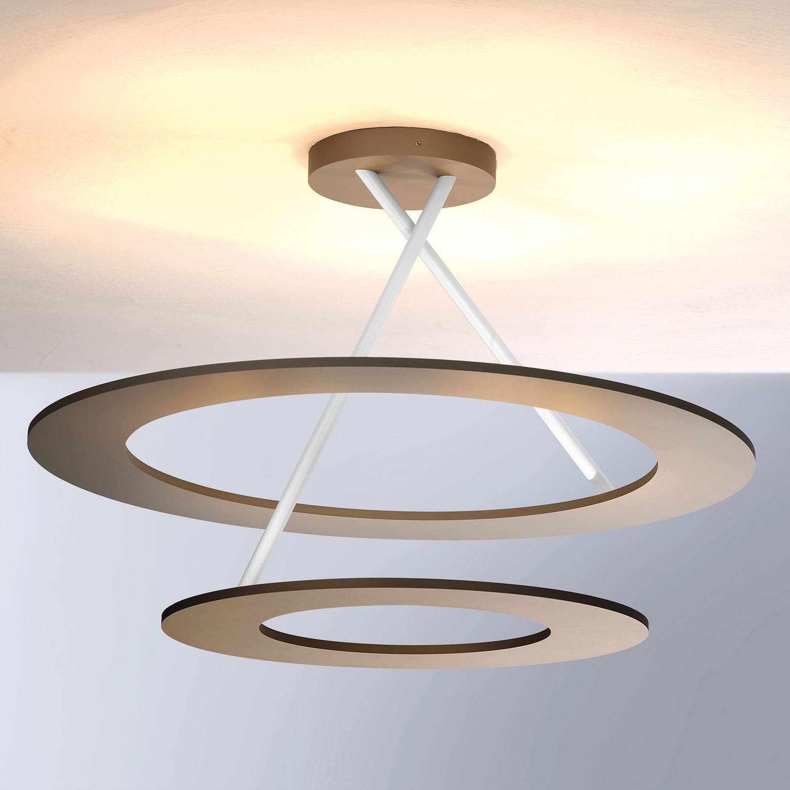 Bopp Stella LED-kattolamppu 2 rengasta taupe.